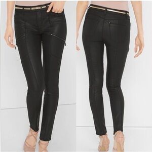 White House Black Market Coated Leather Look Pants Size 0